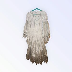 Spirit Halloween White silver Wintery Witch Costume Dress Only Child Size M 8